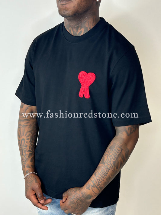 AMI De Coeur Patch T-Shirt Black