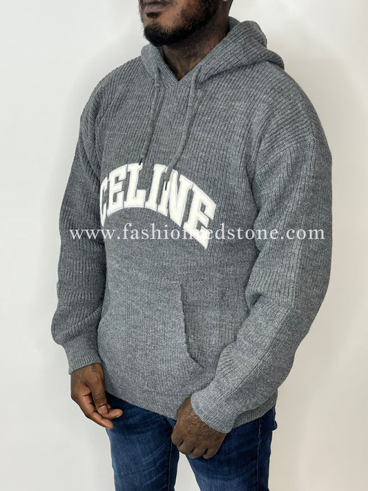 Celine Hooded Sweater In Ribbed Wool