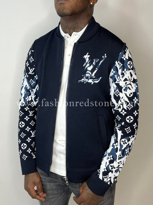 LV Zipped Cotton Blend Blouson Navy