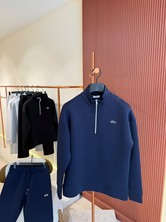 Alo Accolade 1/4 Zip Pullover Navy Full Set
