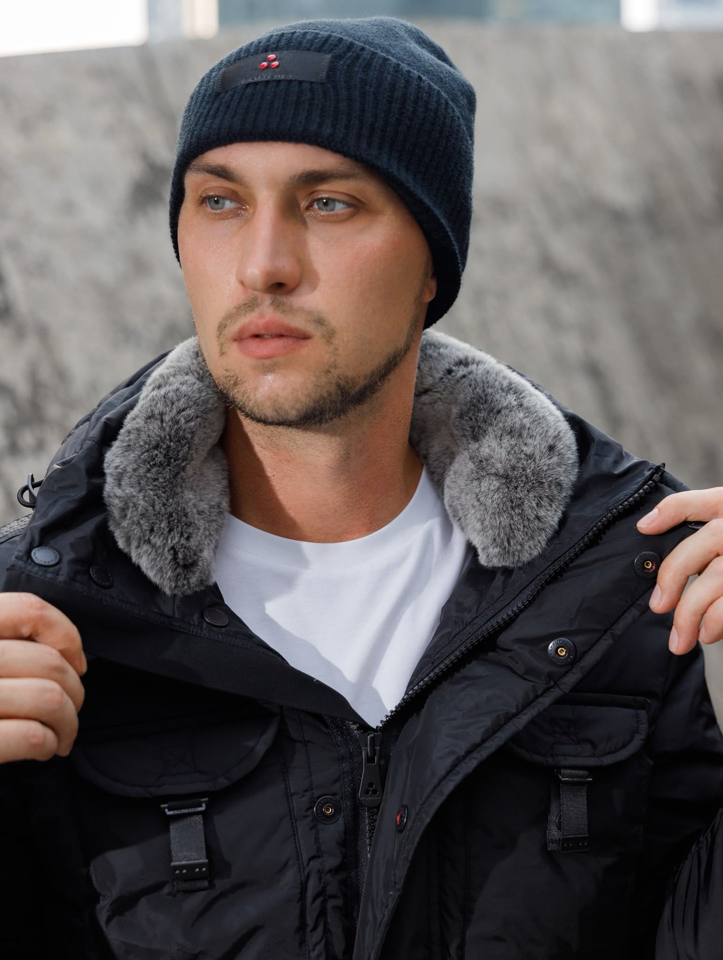 Peuterey Aiptek Fur Parka Black Jacket+Muts