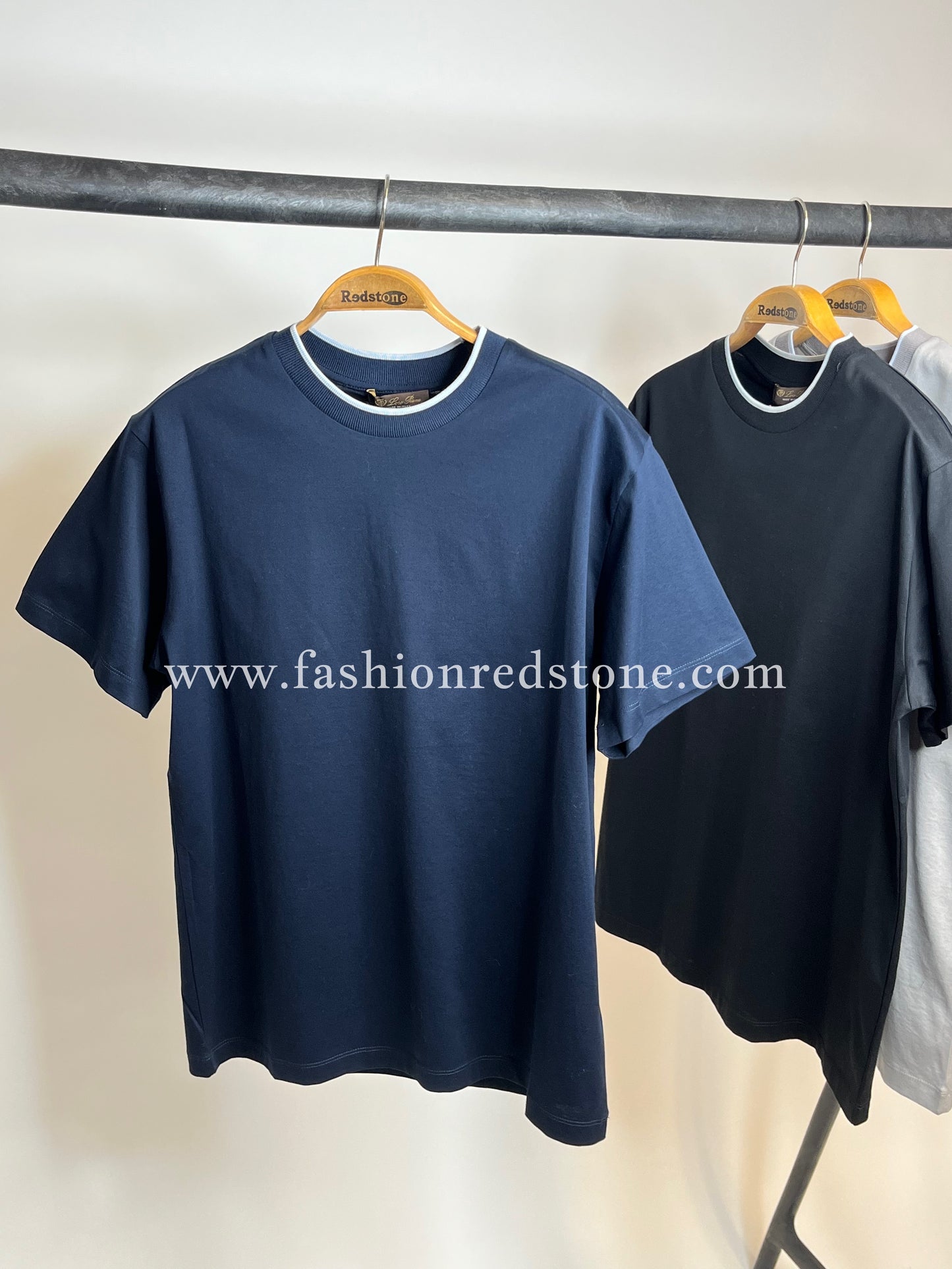Loro Piana Mercesized T-Shirt met Kraagdesign