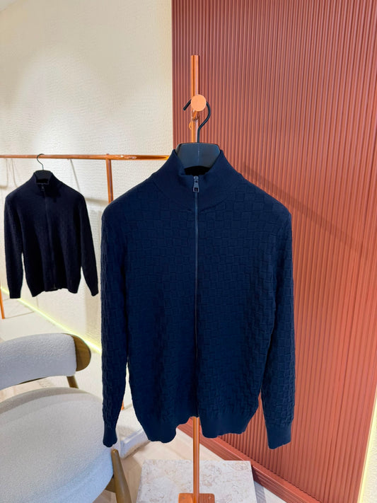 LV Monogram Wool Full Zip NAVY