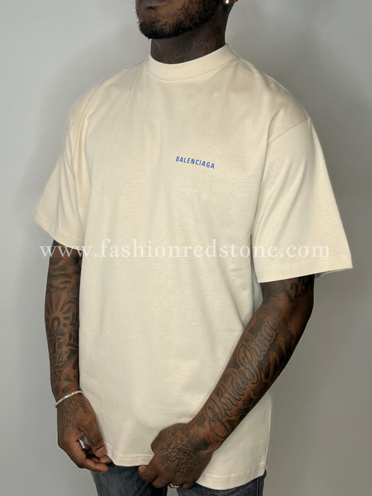 Balenciaga T-Shirt Met Logoprint Beige