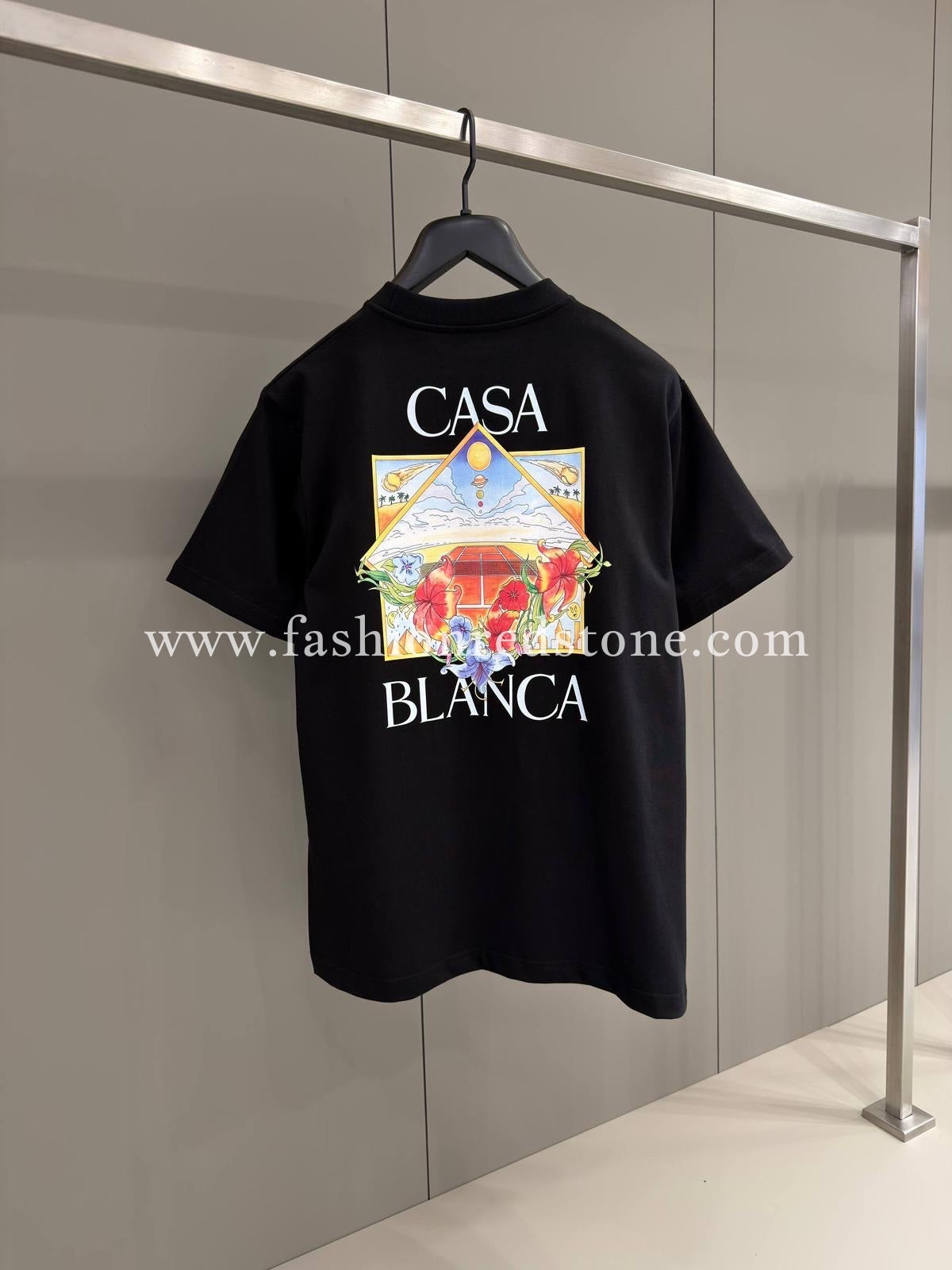 Casablanca Black Cotton T-Shirt