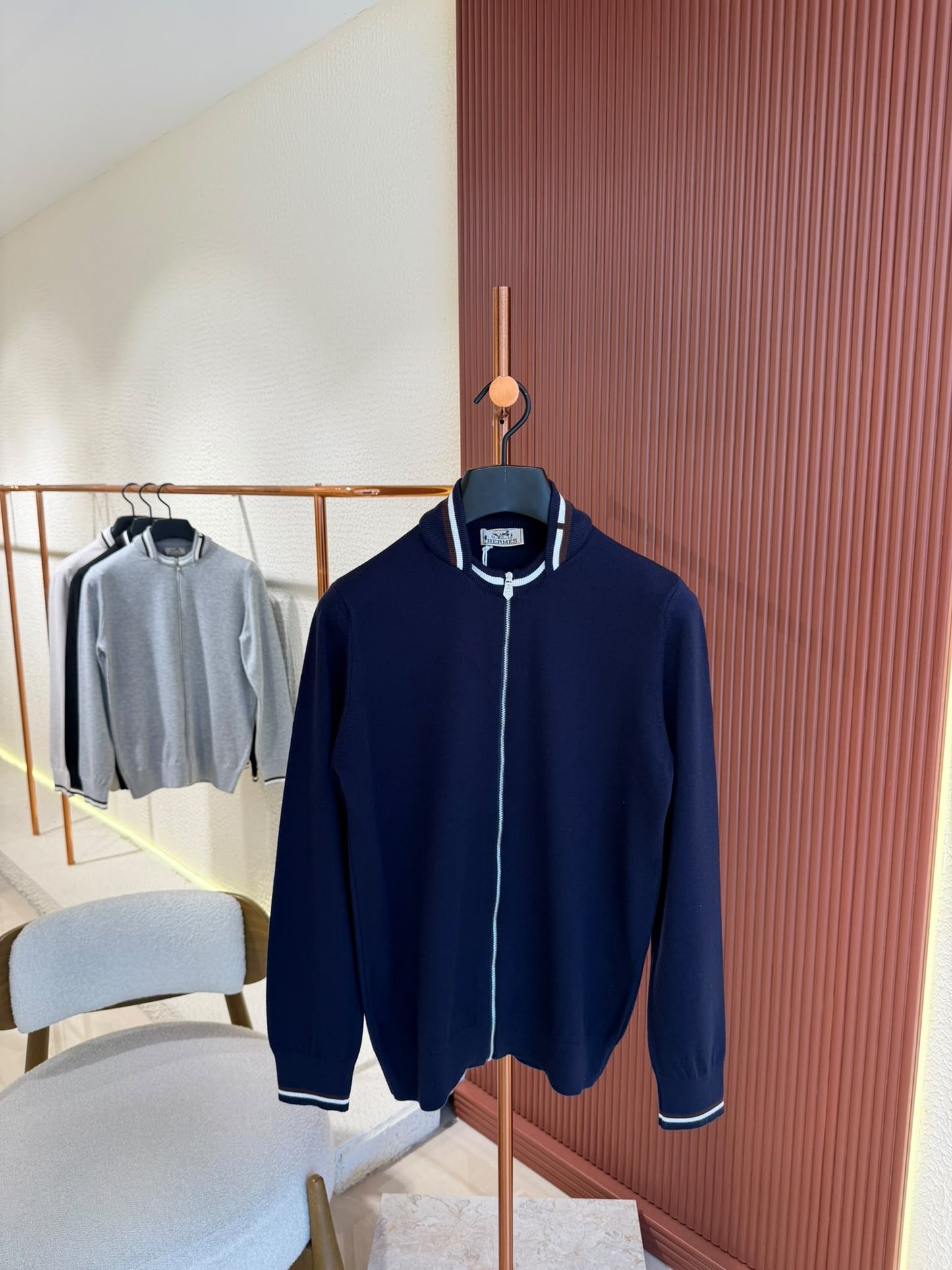 Hermés Full-Zip Navy
