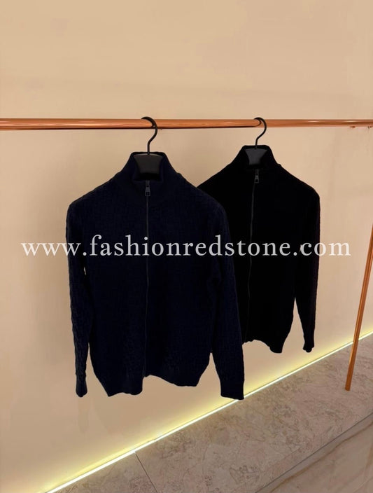 LV Monogram Wool Full Zip BLACK