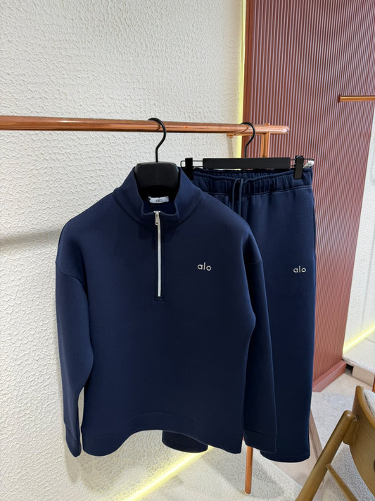 Alo Accolade 1/4 Zip Pullover Navy Full Set