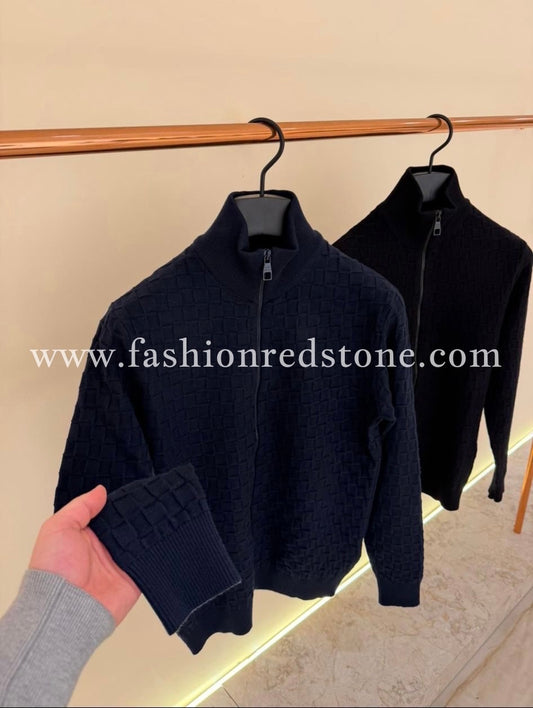 LV Monogram Wool Full Zip NAVY