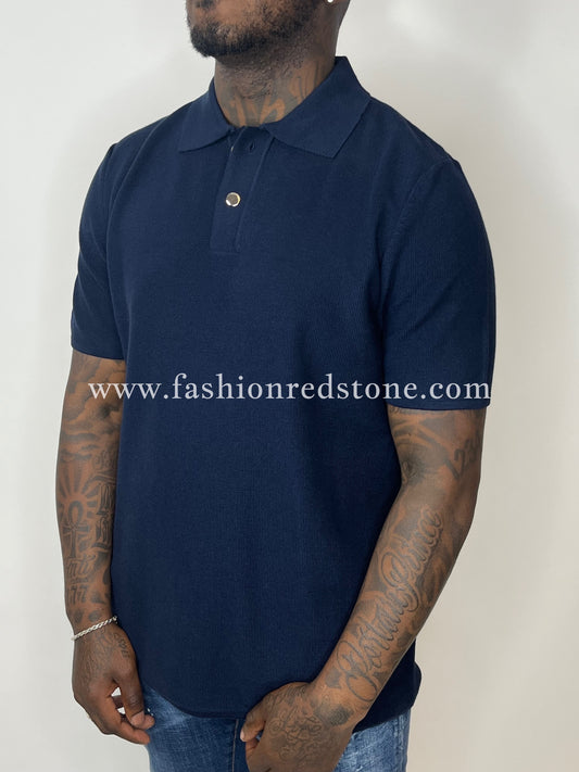 Jacquemus Regular Fit Polo Met Structuur Navy Blue