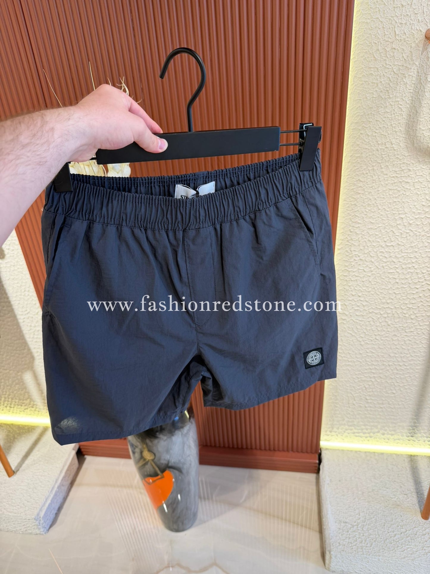 Stone Island Zwembroek Met Logopatch Antraciet