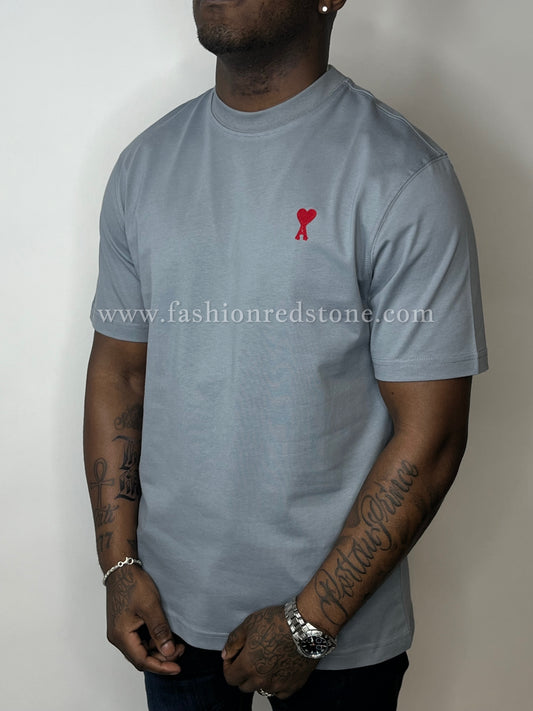 Ami Classic Fit De Coeur T-Shirt Grey