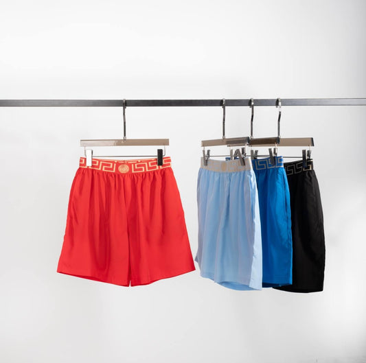 Versace Greca Border Zwemshorts Met Logoband Red