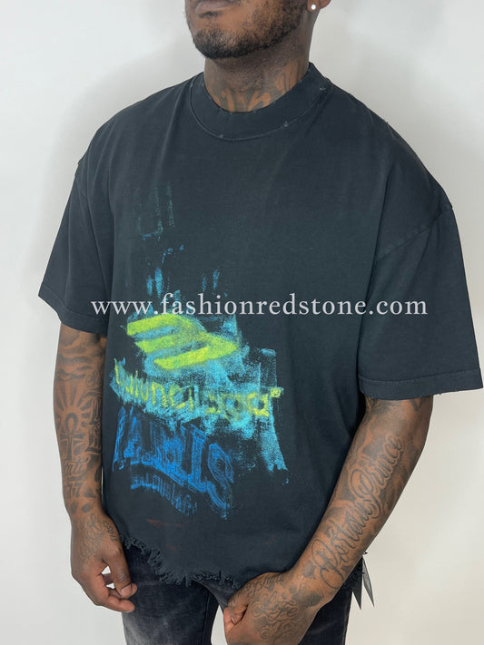 Balenciaga Diy Imprint Cropped T-Shirt Black