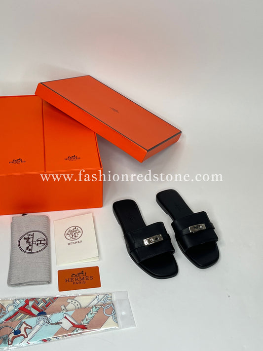 Hermes Giulia Sandal Black DAMES