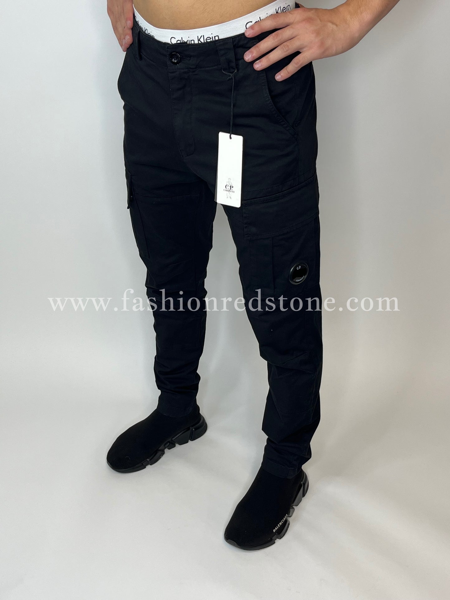 C.P. Company Moleskin Stretch Regular Cargo Pants Black