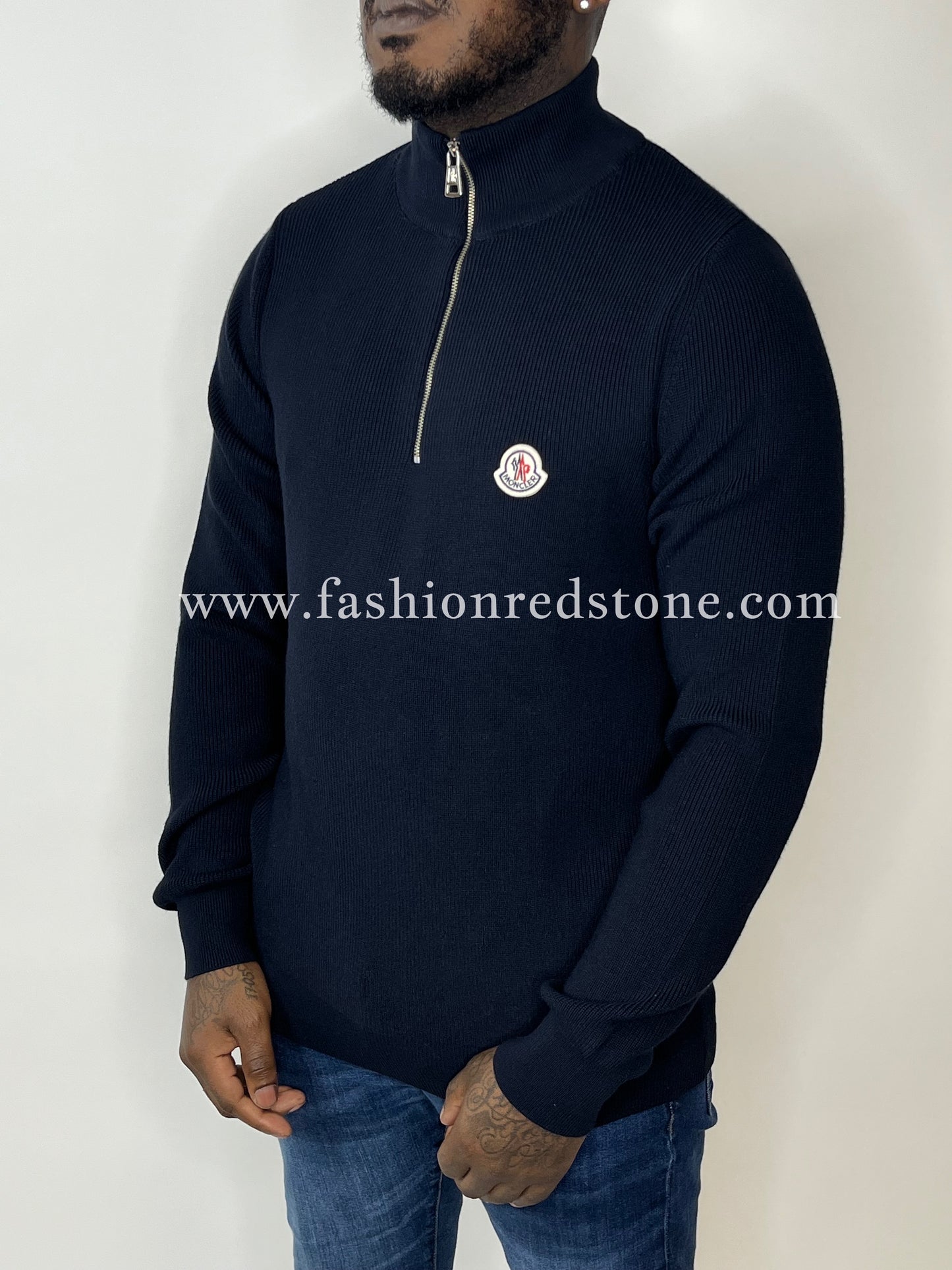 Moncler Half-Zip Sweater Navy