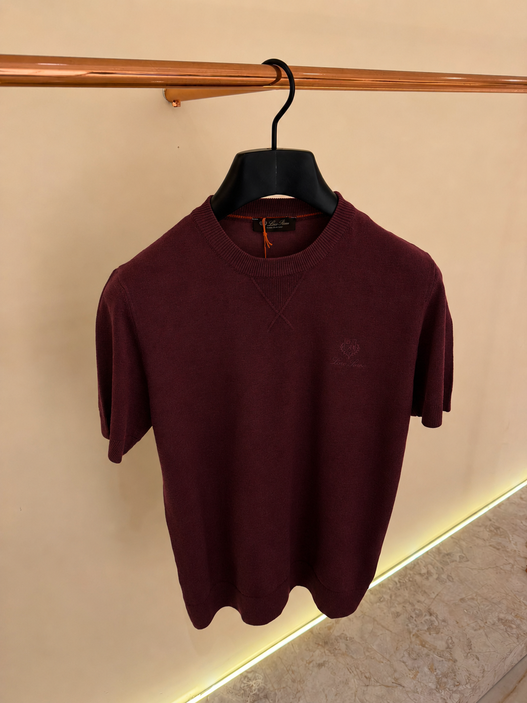 Loro Piana Crewneck T-Shirt Bordeaux