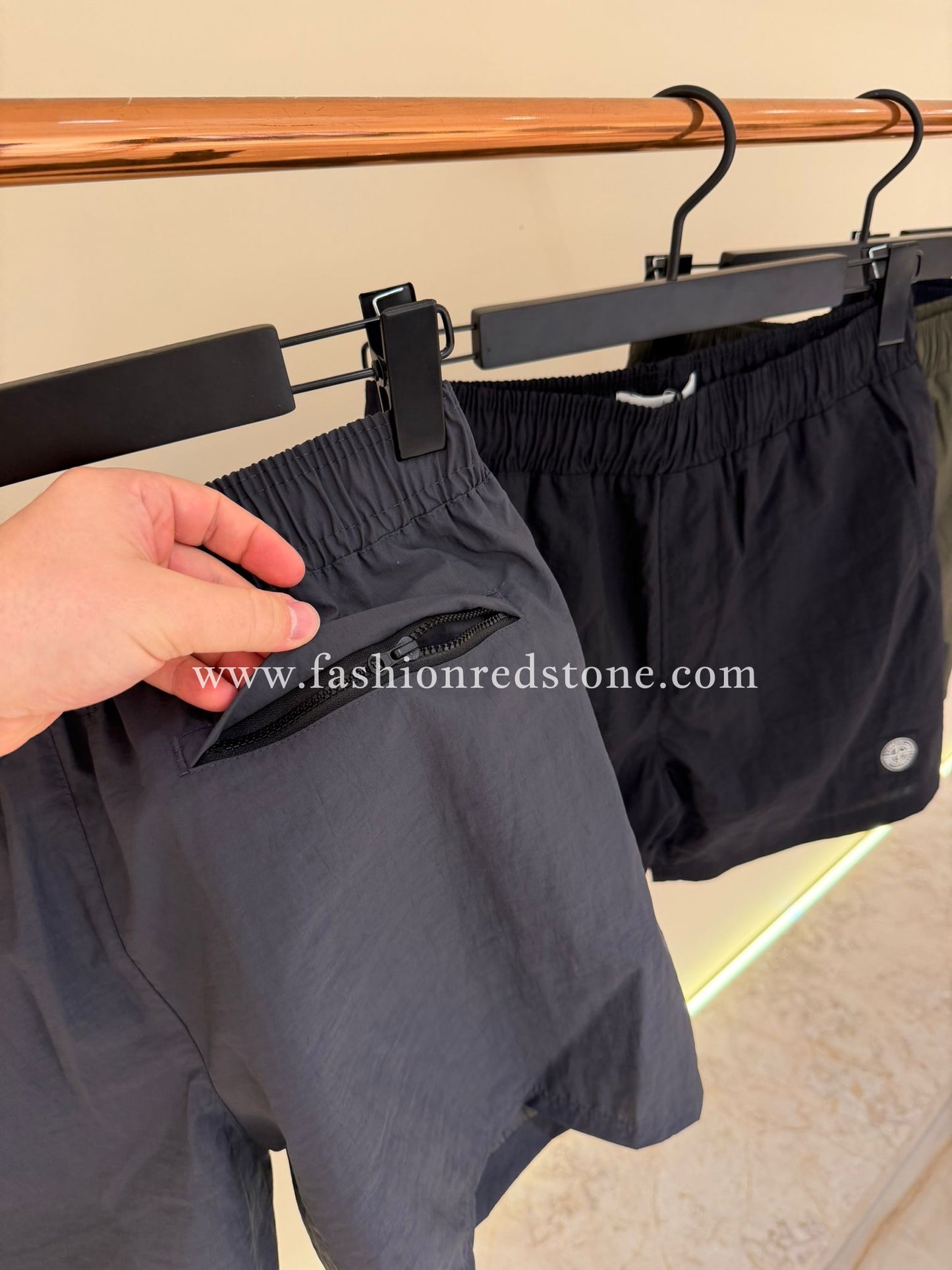 Stone Island Zwembroek Met Logopatch Antraciet