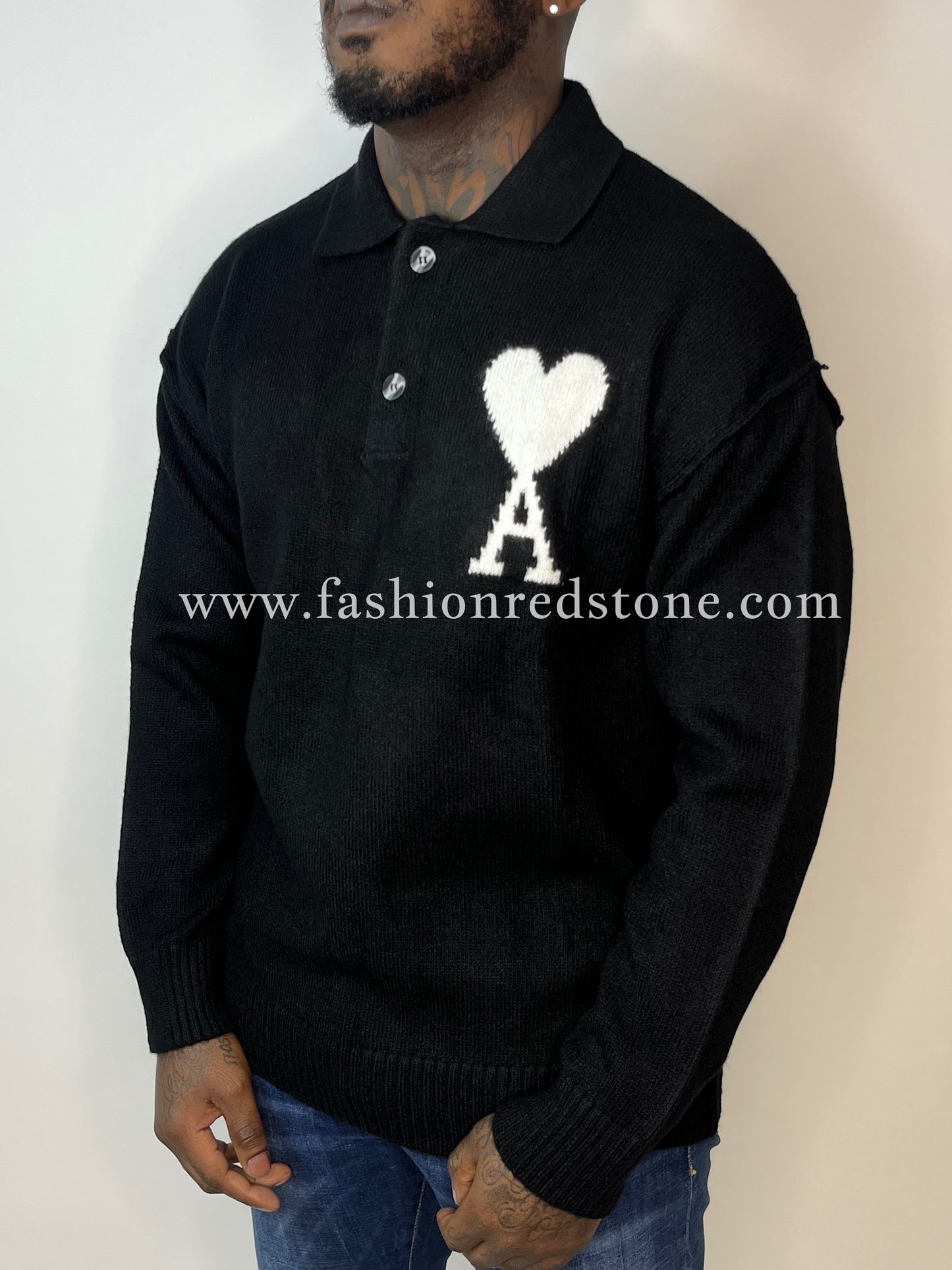 WOOL AMI DE COEUR POLO Black