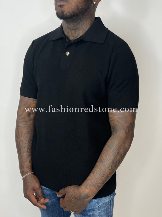 Jacquemus Regular Fit Polo Met Structuur Black