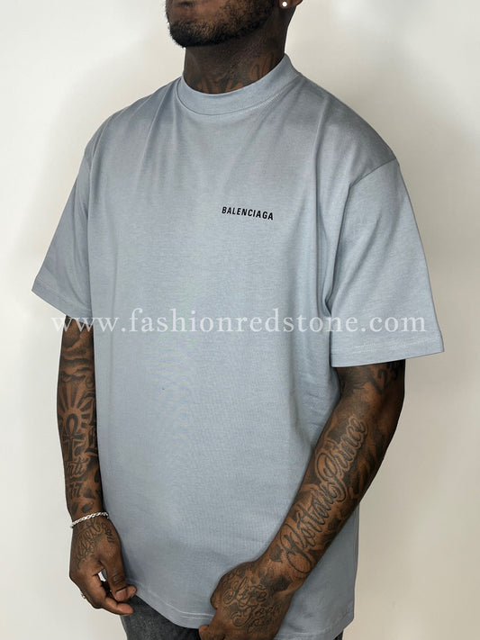 Balenciaga T-Shirt Met Logoprint Smoke Grey