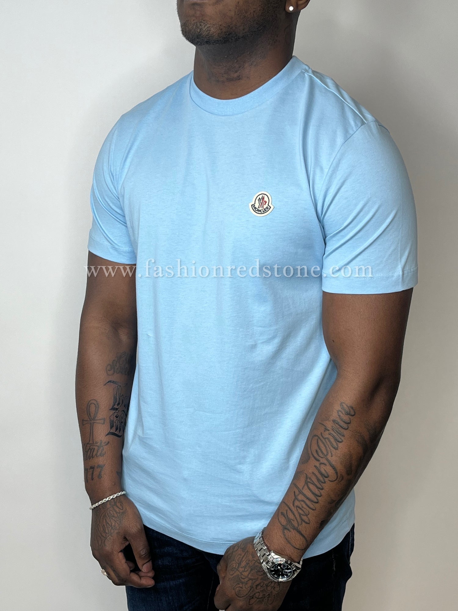 Moncler T-shirt Met Logopatch Blue - Main Image