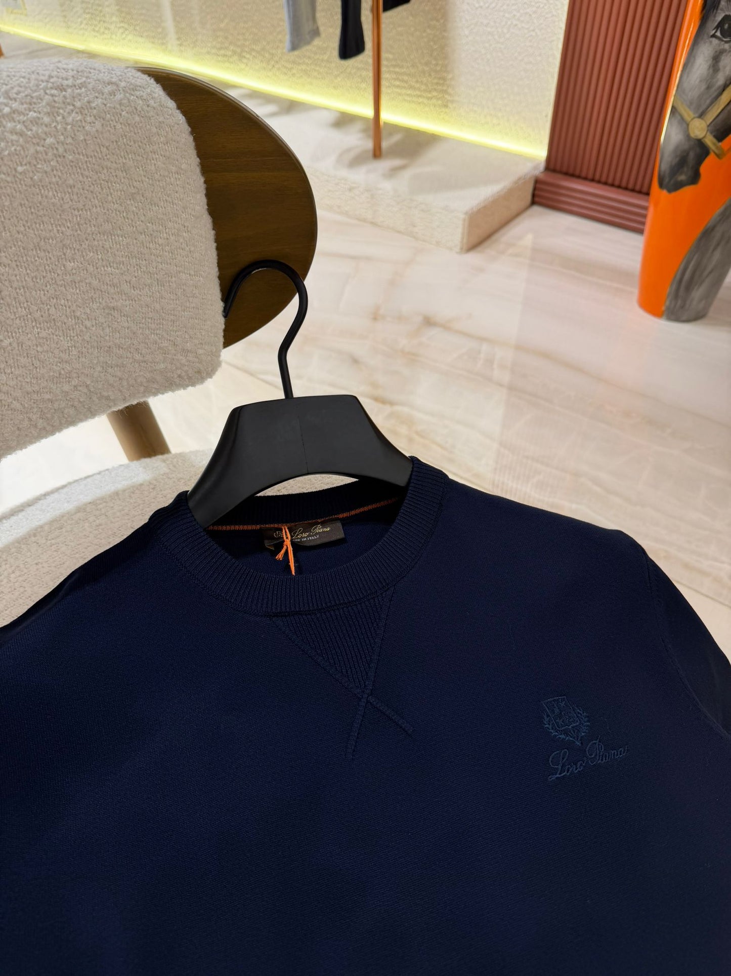 Loro Piana Crewneck T-Shirt Navy