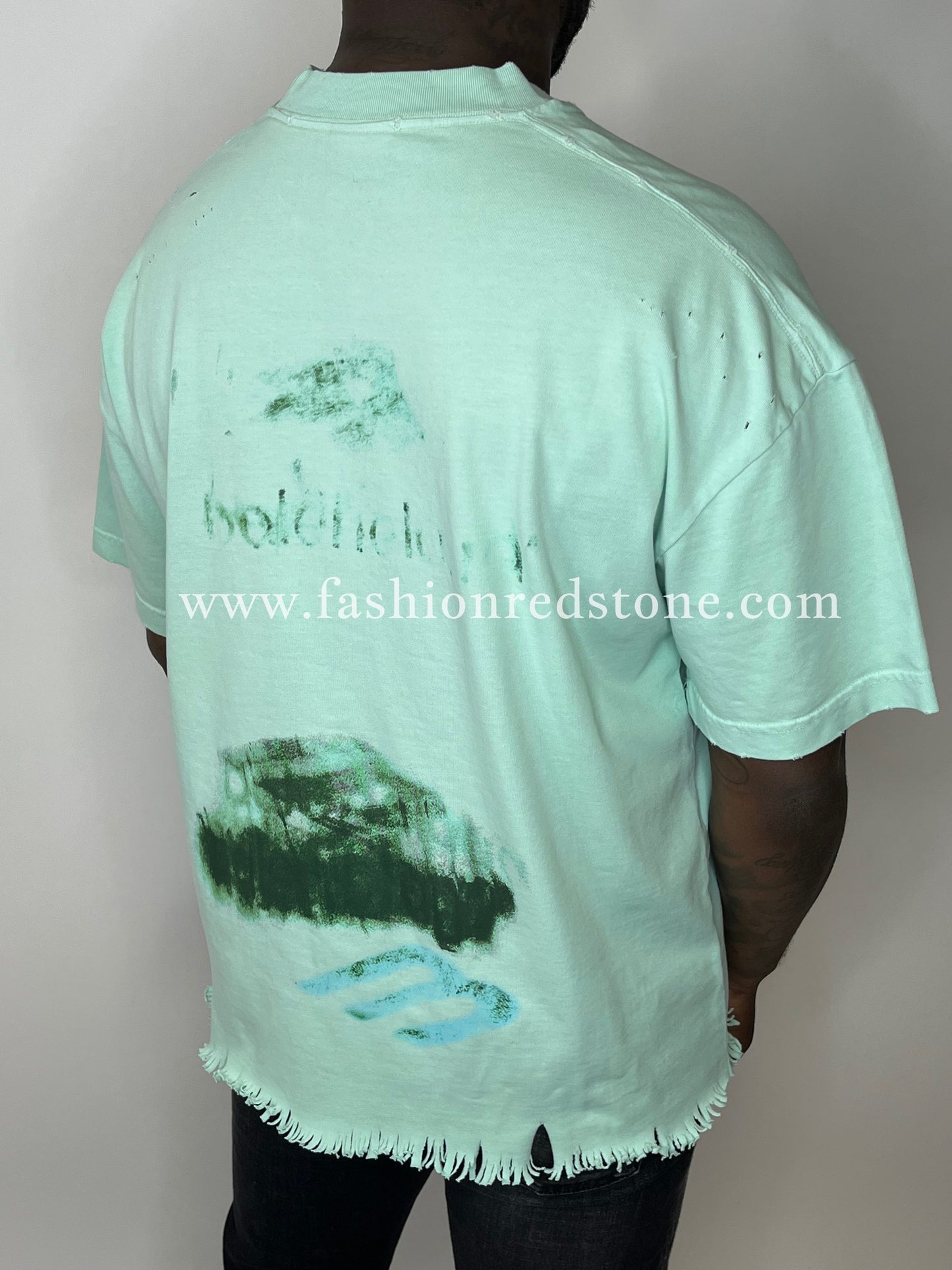 Balenciaga Diy Imprint Cropped T-Shirt Mint