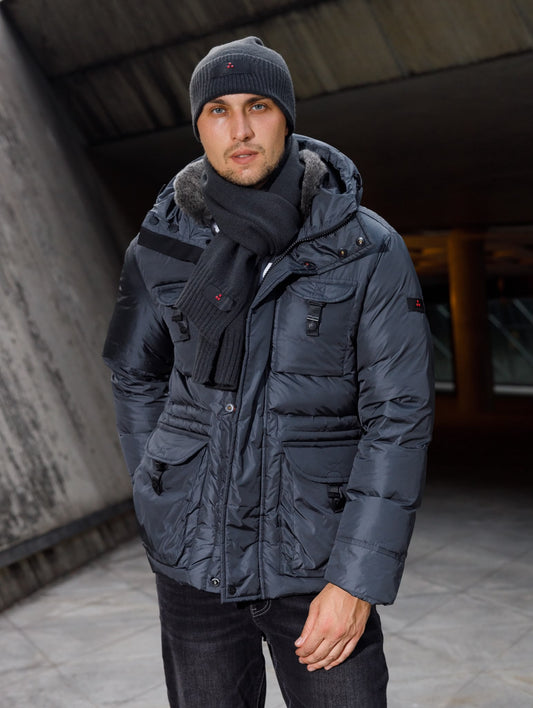 Peuterey Aiptek Fur Parka Antraciet Jacket+Muts