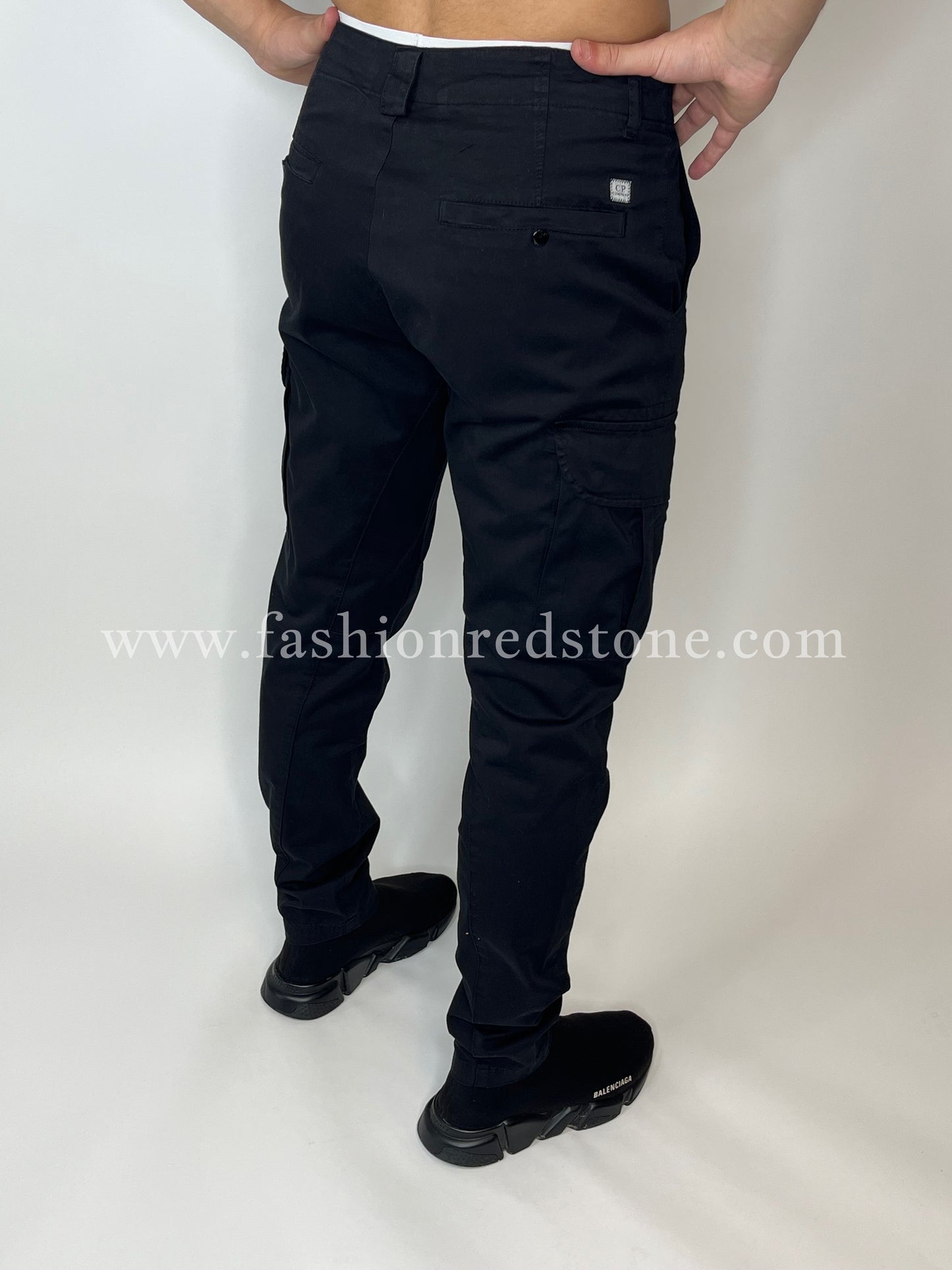 C.P. Company Moleskin Stretch Regular Cargo Pants Black